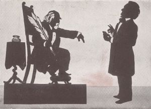 Eduard Hanslick and Richard Wagner, silhouette by Otto Böhler; by courtesy
                     of Österreichische
                        Nationalbibliothek
