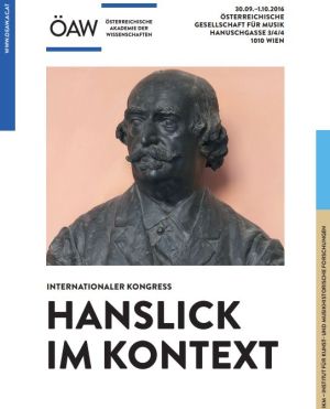 Programm der Tagung „Hanslick im Kontext“, Foto von Franz Pflügl; mit Genehmigung
                     der Universität Wien